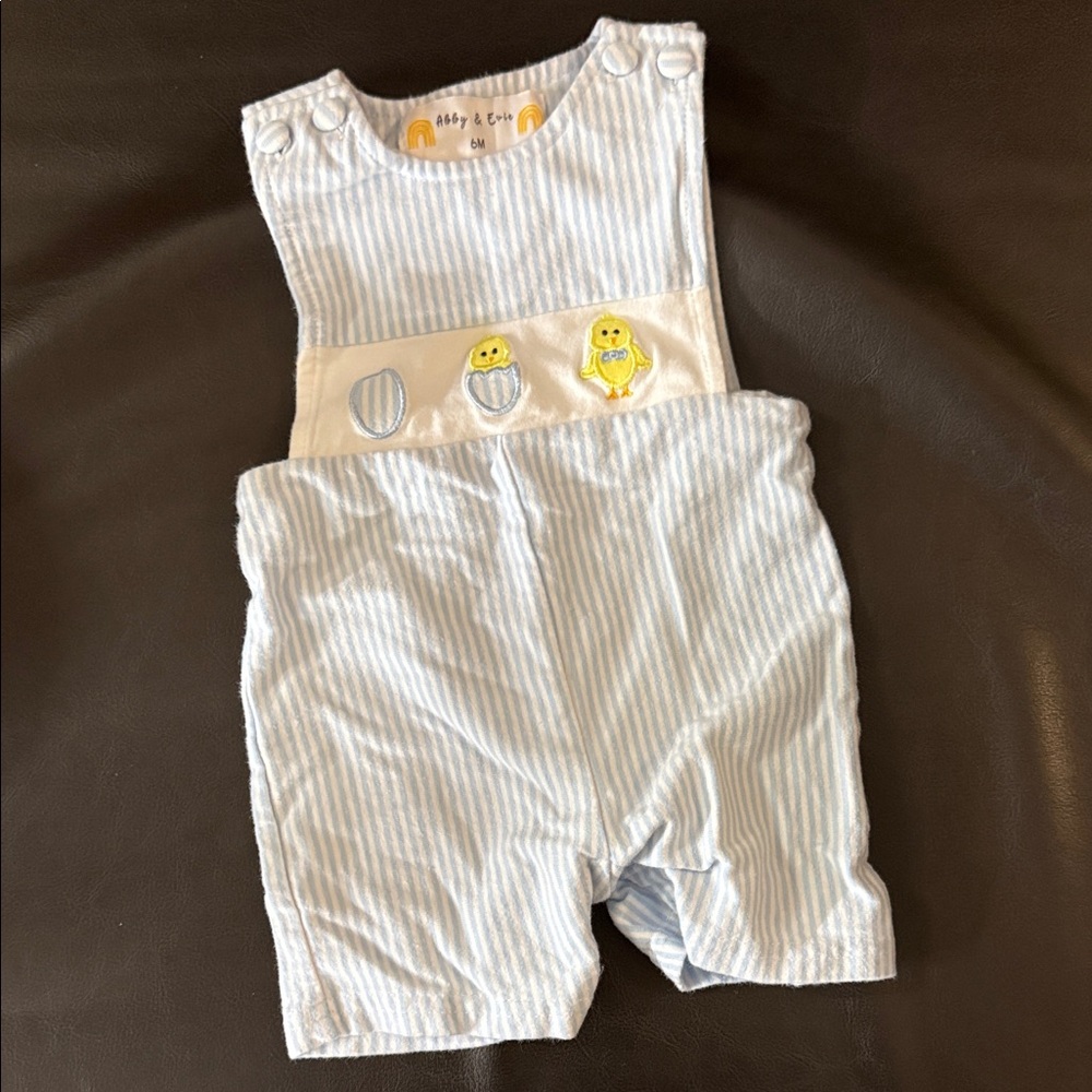 Blue Striped Easter Outfit - 6M